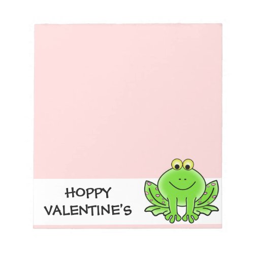 Love Frog Funny Greeting Hoppy Valentines Day Notepad
