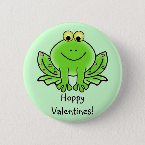 Love Frog Funny Greeting Hoppy Valentines Day Pinback Button