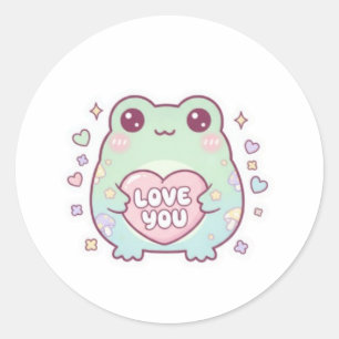 Love Frog Sticker Cute Frog Holding Heart Romantic
