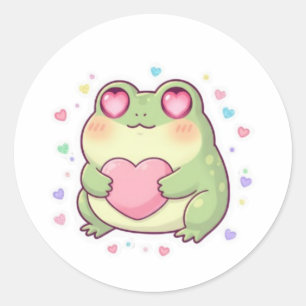 Love Frog Sticker Cute Romantic Frog Heart Kawaii