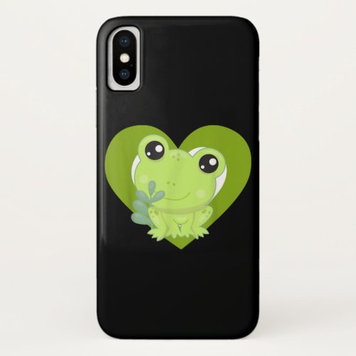 Love Frogs  Cute Kawaii Frog Heart Gifts iPhone XS Case