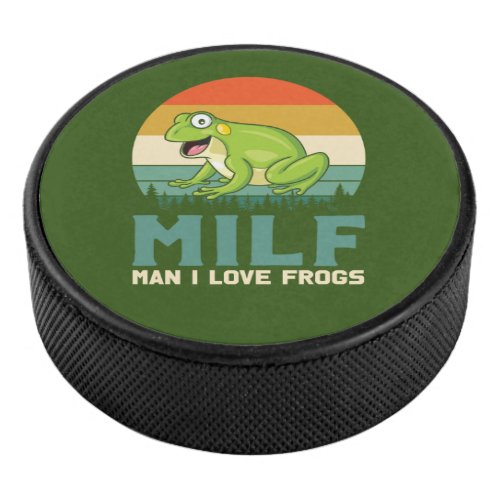 Love Frogs Hockey Puck