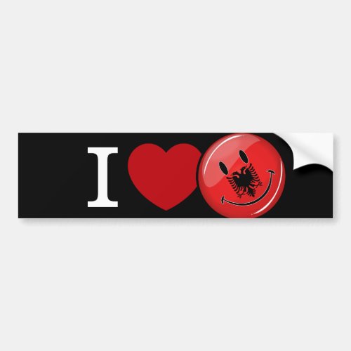 Love From Albania Smiling Flag Bumper Sticker