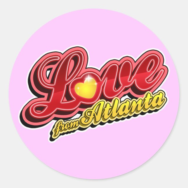 Love From Atlanta Classic Round Sticker (Front)
