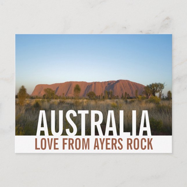 Love From Australia Ayers Rock Uluru Postcard (Front)