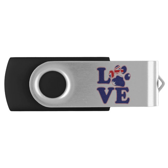 Love-From-Australia-Paw-Print Flash Drive (Front)