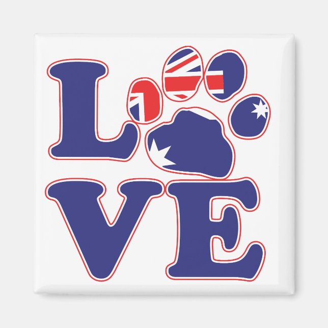 Love-From-Australia-Paw-Print Magnet (Front)