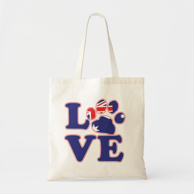 Love-From-Australia-Paw-Print Tote Bag (Front)