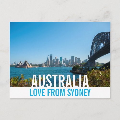 Love From Australia Sydney Harbour Bridge Opera Postcard