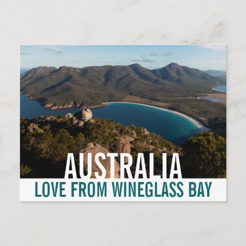 Love From Australia Tasmania Wineglass Bay Postcard