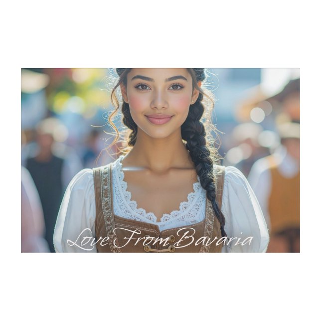 LOVE FROM BAVARIA - Beautiful Bavarian Girl Acrylic Print (Front)