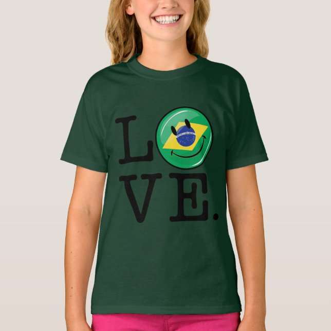Love from Brazil Smiling Face T-Shirt (Front)
