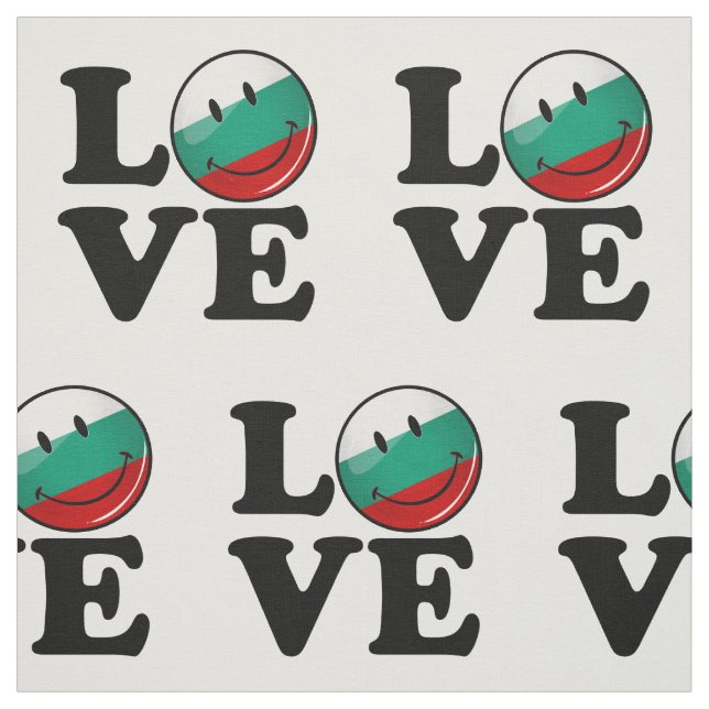 Love From Bulgaria Smiling Flag Fabric (Swatch)