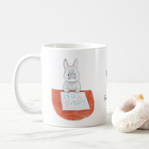 Love From Bunny Rabbit Cute Custom Name Gift Coffee Mug