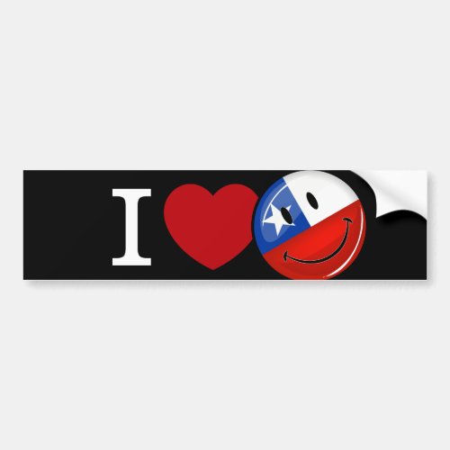 Love From Chile Smiling Chilean Flag Bumper Sticker