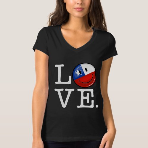 Love From Chile Smiling Chilean Flag T_Shirt