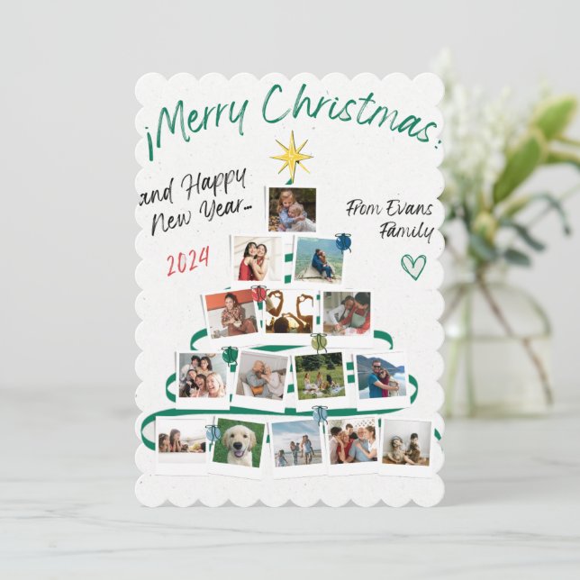 Love from Evans Family for Merry Christmas Card (Standing Front)