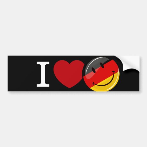 Love From Germany Smiling Flag Bumper Sticker