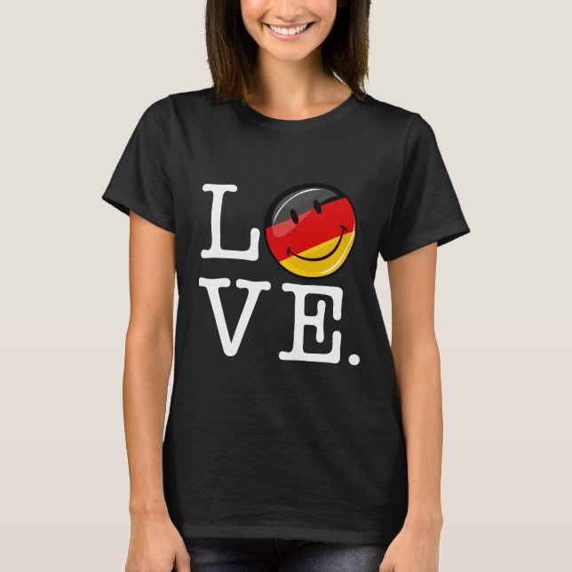 Love From Germany Smiling Flag T-Shirt (Front)