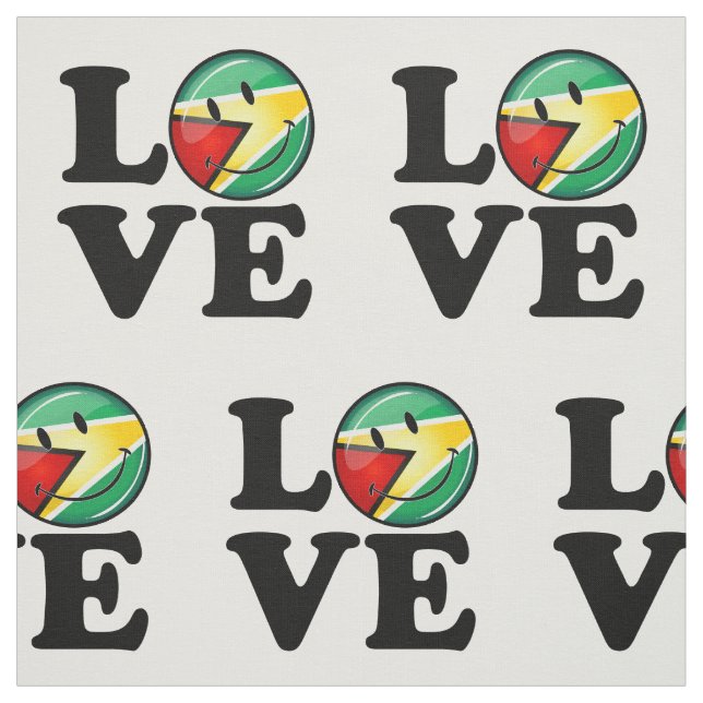 Love From Guyana Smiling Guyanese Flag Fabric (Swatch)
