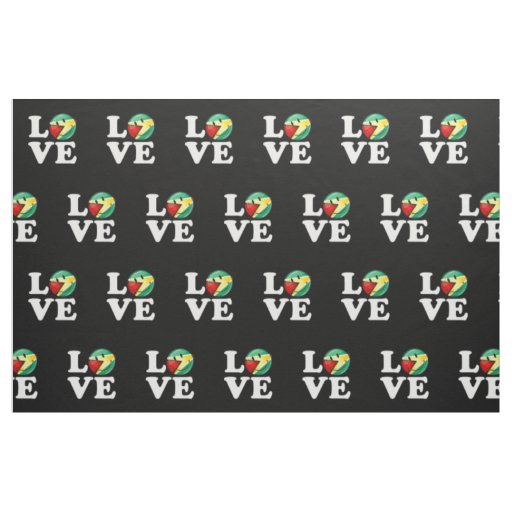 Love From Guyana Smiling Guyanese Flag Fabric