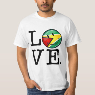 Love From Guyana Smiling Guyanese Flag T-Shirt