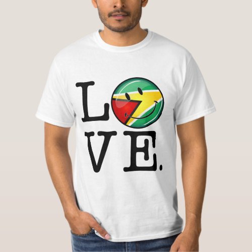 Love From Guyana Smiling Guyanese Flag T_Shirt