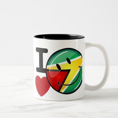 Love From Guyana Smiling Guyanese Flag Two_Tone Coffee Mug