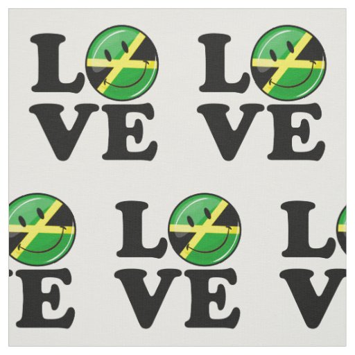 Love from Jamaica Smiling Flag Fabric