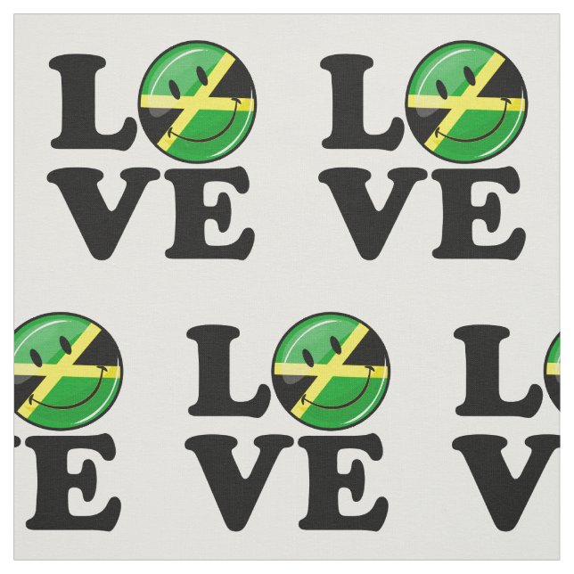 Love from Jamaica Smiling Flag Fabric (Swatch)