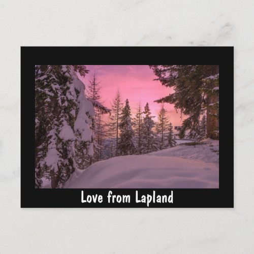 Love from Lapland sunset postcard
