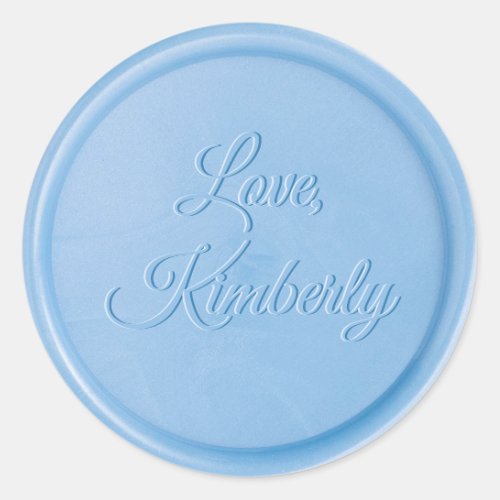 Love From Linen Blue Wax Seal Sticker