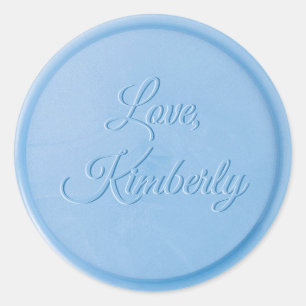 Love From Linen Blue Wax Seal Sticker