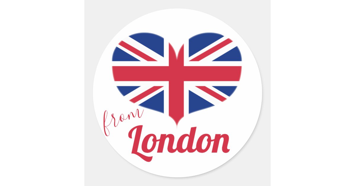 Love from London | Heart Shaped UK Flag Union Jack Classic Round ...