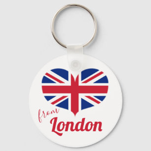 Love from London Heart Shaped UK Flag Union Jack Keychain