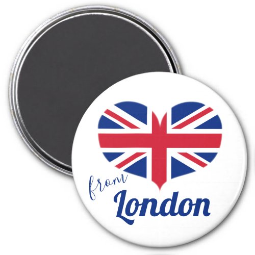 Love from London  Heart Shaped UK Flag Union Jack Magnet