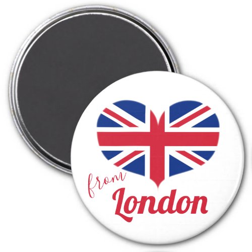 Love from London  Heart Shaped UK Flag Union Jack Magnet