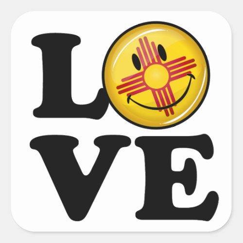Love from New Mexico Smiling Flag Square Sticker