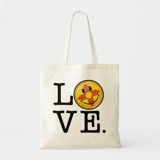 Love from New Mexico Smiling Flag Tote Bag (Front)