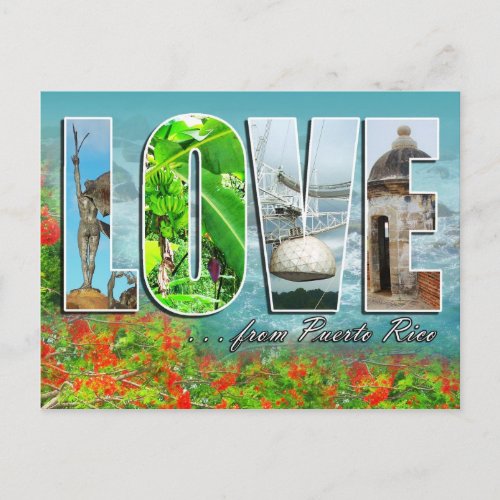 LOVE from Puerto Rico Postcard