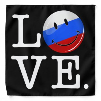Love From Russia Smiling Flag Bandana by HappyPlanetShop at Zazzle