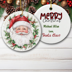 Love from Santa Claus Kid's Christmas Ceramic Ornament