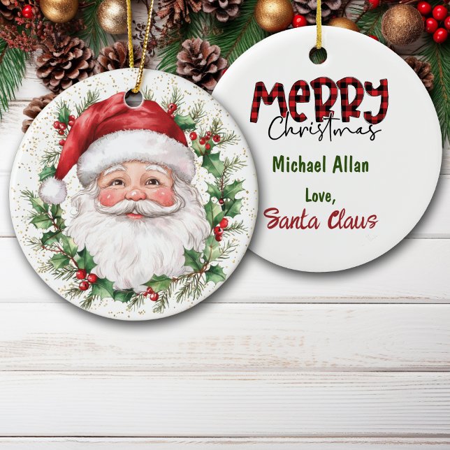 Love from Santa Claus Kid's Christmas Ceramic Ornament (Creator Uploaded)