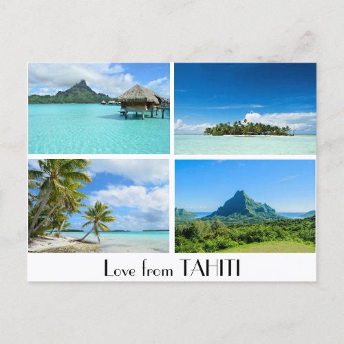 Love from Tahiti landscapes postcard