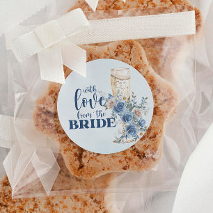 Love from the Bride Something Blue Bridal Shower Classic Round Sticker
