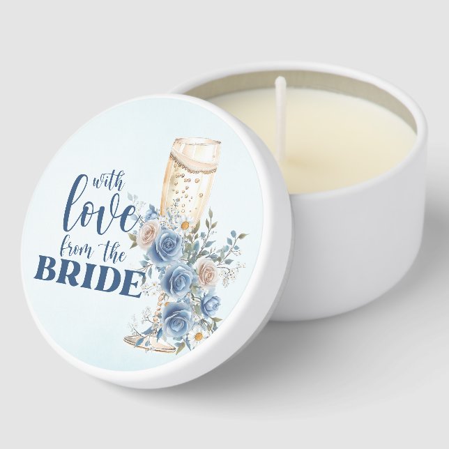 Love from the Bride Something Blue Bridal Shower Mini Candle Favors (Corner)