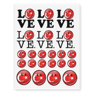 Love From Turkey Smiling Flag Temporary Tattoos