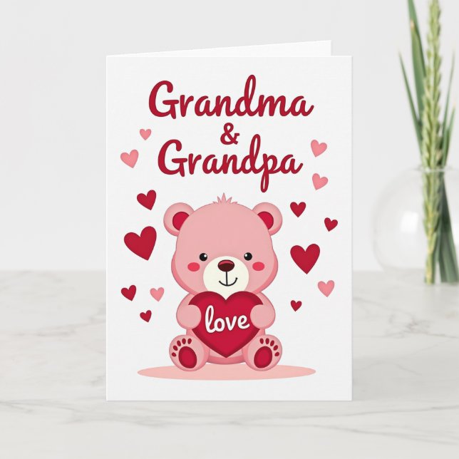 Love From Us Grandma Grandpa Card (Front)