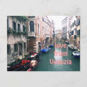 "LOVE FROM VENEZIA" CANAL SCENE POSTCARD