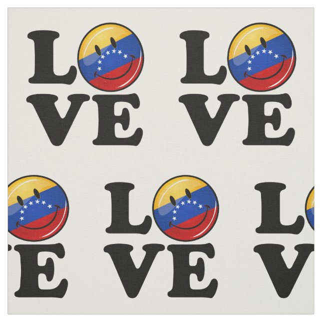 Love From Venezuela Smiling Flag Fabric (Swatch)